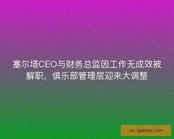 塞尔塔CEO与财务总监因工作无成效被解职,俱乐部管理层迎来大调整 塞尔塔CEO与财务总监因工作无成效被解职,俱乐部管理层迎来大调整